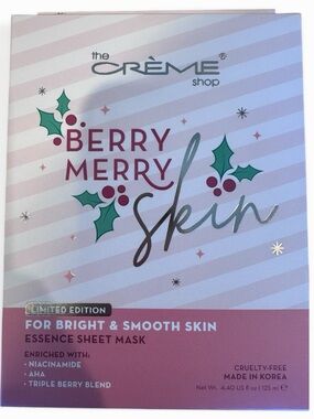 The Crème Shop Berry Skin Face Masks Set of 5 | K-Beauty Niacinamide AHA Masks